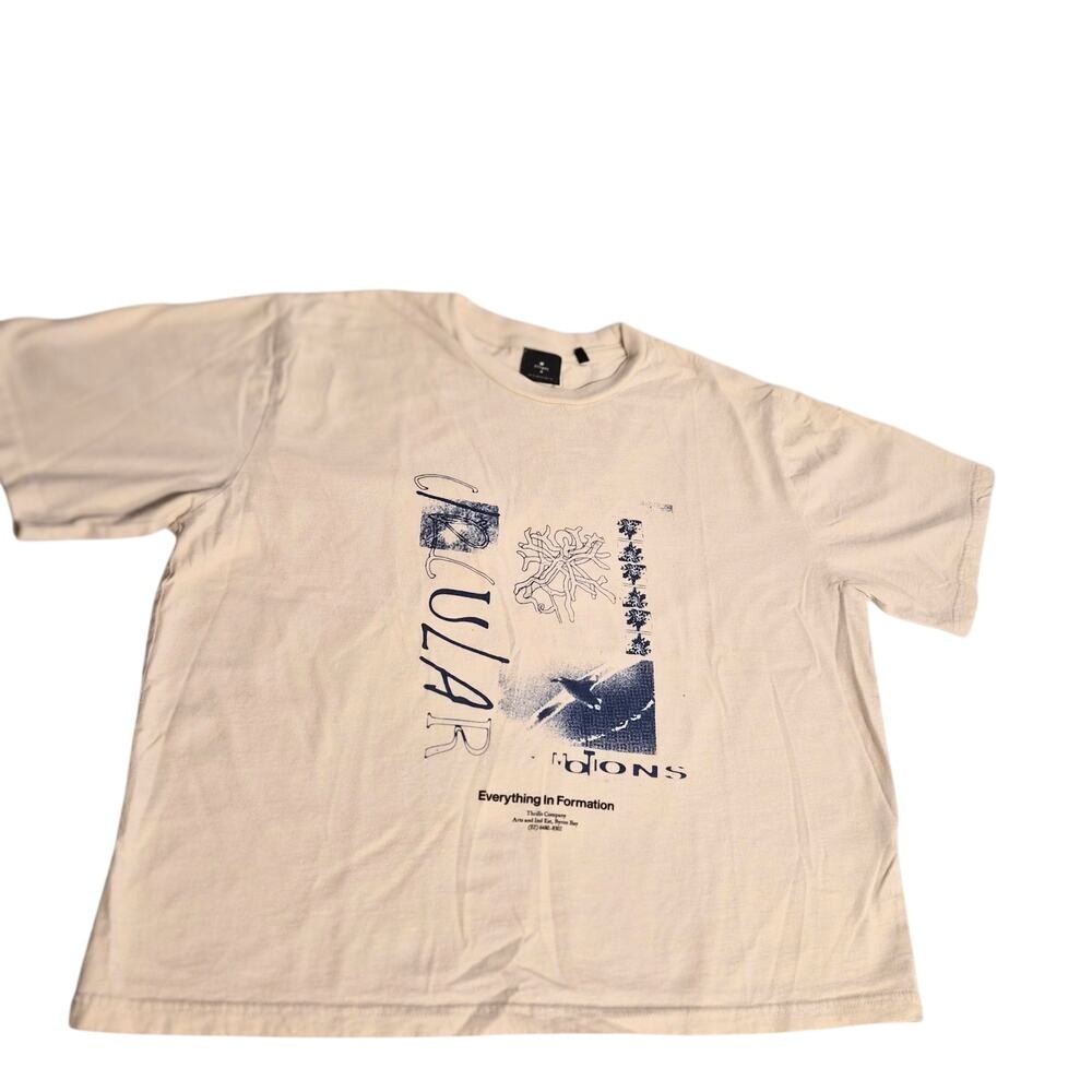 Thrills Co Circular Motions Graphic Tee Cream Organic Cotton Size S EU 36